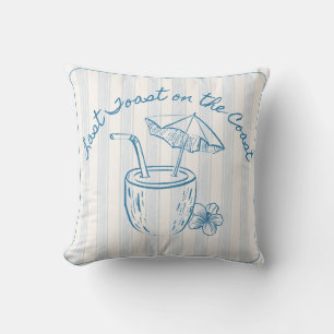 Last Toast on the Coast Bachelorette Party Design Throw Pillow