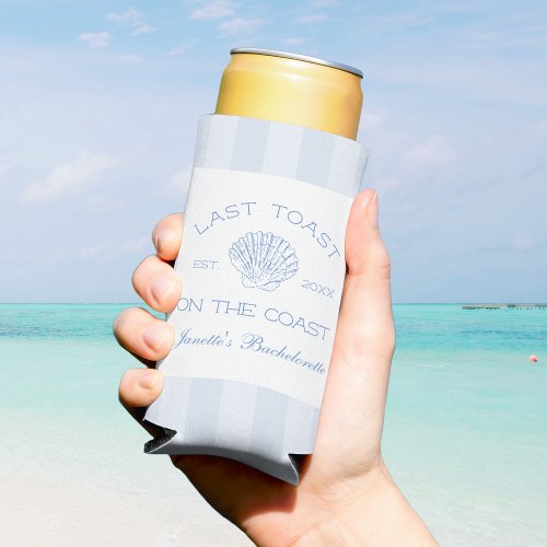 Last Toast On The Coast Bachelorette Party Favor Seltzer Can Cooler