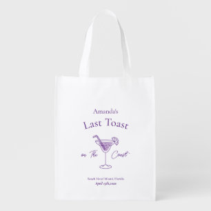 Last Toast on The Coast Bachelorette Party Grocery Bag