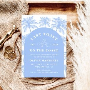 Last Toast On The Coast Bachelorette Party Invitation