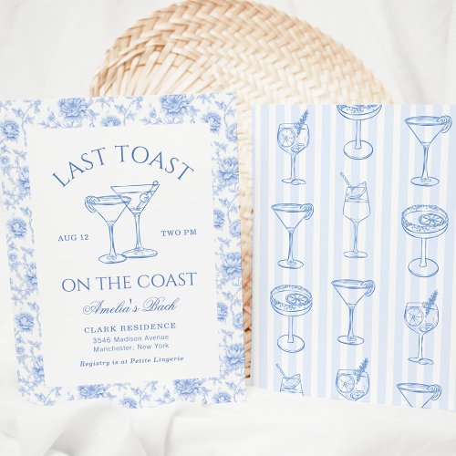Last Toast On The Coast Bachelorette Party Invitation