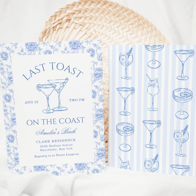 Last Toast On The Coast Bachelorette Party Invitation (Creator Uploaded)