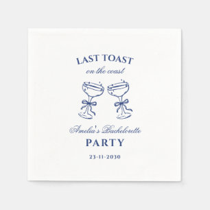 Last Toast on the Coast Bachelorette Party Napkins