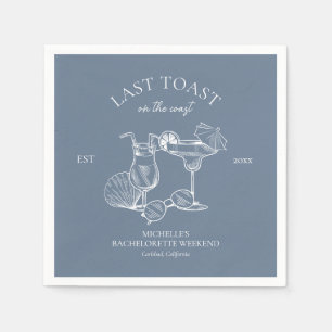 Last Toast On The Coast Bachelorette Party Napkins