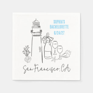 Last Toast on the Coast Bachelorette Party Napkins
