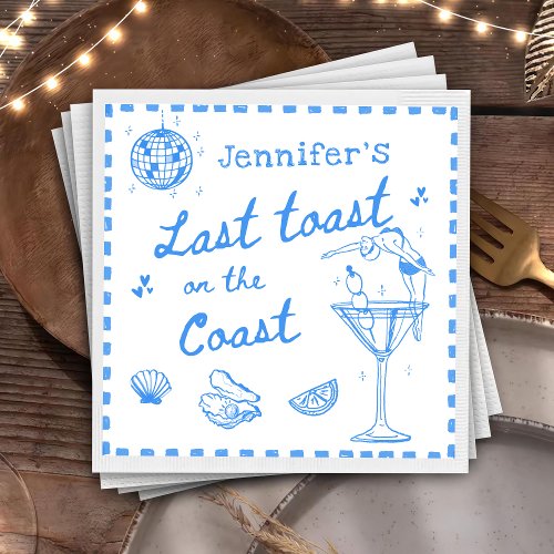 Last Toast on the Coast Bachelorette Party Napkins