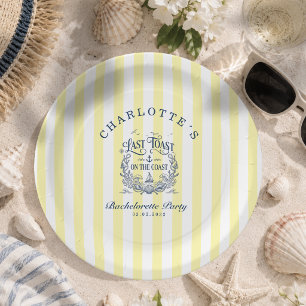 Last Toast on the Coast! Bachelorette Party Paper Plates