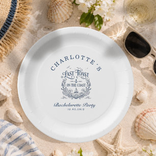 Last Toast on the Coast! Bachelorette Party Paper Plates