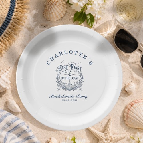 Last Toast on the Coast! Bachelorette Party  Paper Plates