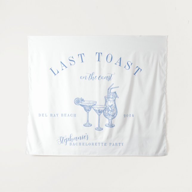 Last Toast on The Coast Bachelorette Party  Tapestry (Front (Horizontal))