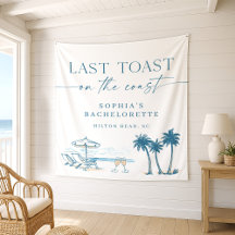 Last Toast on the Coast Bachelorette Tapestry