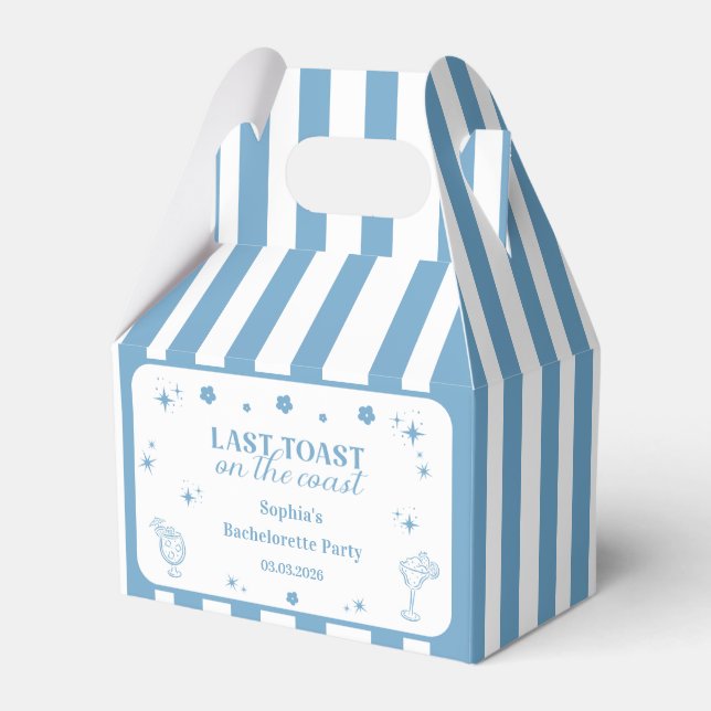 Last Toast On The Coast Bachelorette Weekend  Favor Boxes (Front Side)