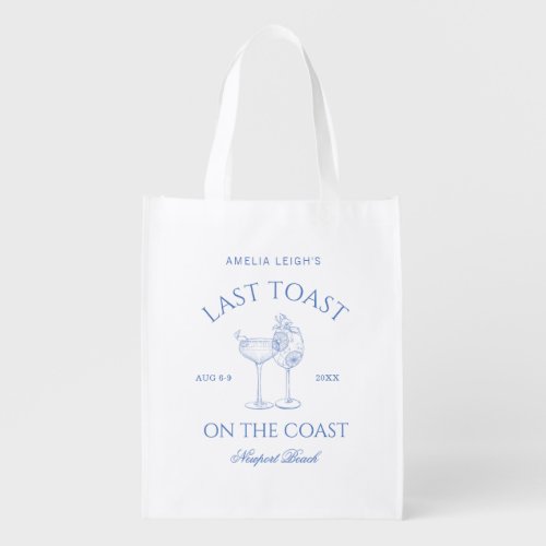 Last Toast on The Coast Bachelorette Weekend Grocery Bag