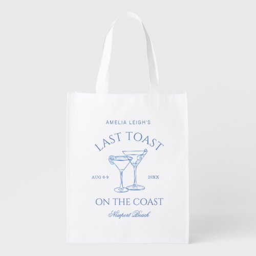 Last Toast on The Coast Bachelorette Weekend Grocery Bag