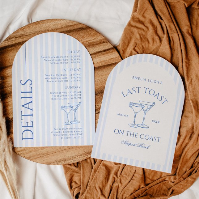 Last Toast On The Coast Bachelorette Weekend Invitation (Creator Uploaded)