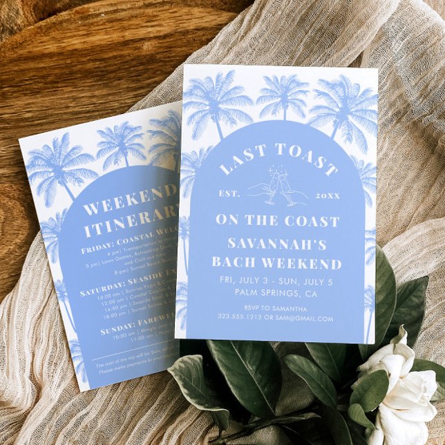 Last Toast On The Coast Bachelorette Weekend Invitation (Creator Uploaded)