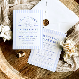 Last Toast On The Coast Bachelorette Weekend Invitation