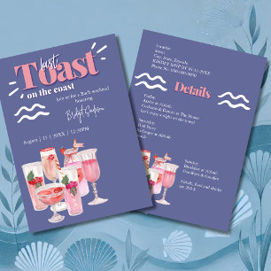 last toast on the coast bachelorette weekend invitation