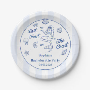 Last Toast On The Coast Bachelorette Weekend Paper Plates