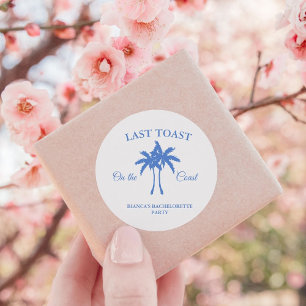 Last Toast on the Coast Bachelorette Weekend Party Classic Round Sticker