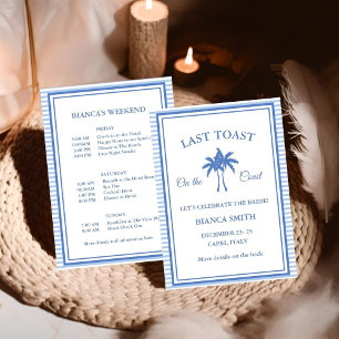 Last Toast on the Coast Bachelorette Weekend Party Invitation