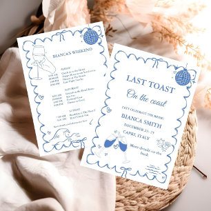Last Toast on the Coast Bachelorette Weekend Party Invitation