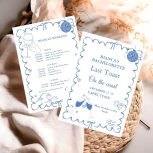 Last Toast on the Coast Bachelorette Weekend Party Invitation