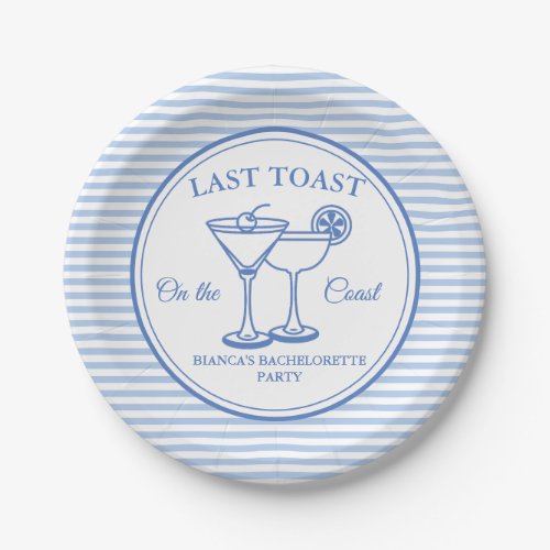 Last Toast on the Coast Bachelorette Weekend Party Paper Plates