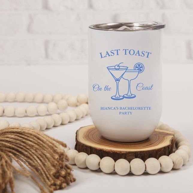 Last Toast on the Coast Bachelorette Weekend Party Thermal Wine Tumbler (Creator Uploaded)