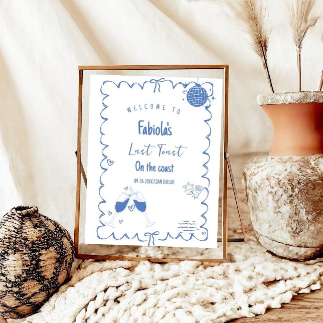 Last Toast On The Coast Bachelorette Welcome  sign (Creator Uploaded)