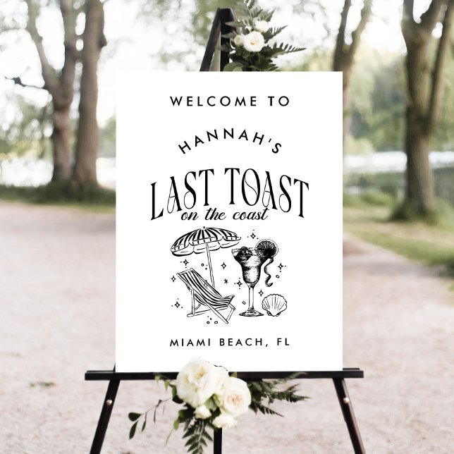 Last Toast on the Coast Bachelorette Welcome Sign (Creator Uploaded)