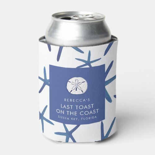 Last Toast on the Coast Beach Bachelorette Can Cooler