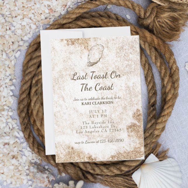 Last Toast on The Coast Beach Bachelorette Invitation (Creator Uploaded)