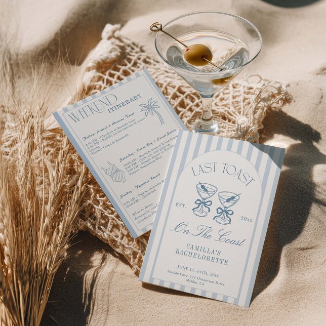 Last Toast On The Coast Beach Bachelorette Invitation (Creator Uploaded)