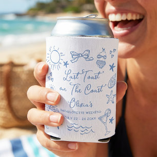 Last Toast on The Coast Beach Bachelorette Party Can Cooler