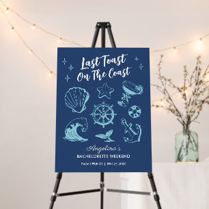 Last Toast On The Coast Beach Bachelorette Party Foam Board