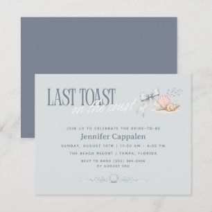 Last Toast on the Coast Beach Bachelorette Party Invitation