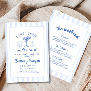 Last Toast On The Coast Beach Bachelorette Party Invitation