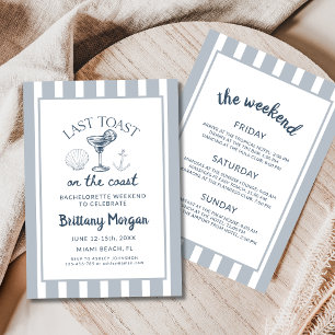 Last Toast On The Coast Beach Bachelorette Party Invitation