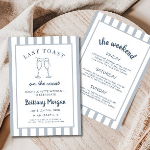Last Toast On The Coast Beach Bachelorette Party Invitation