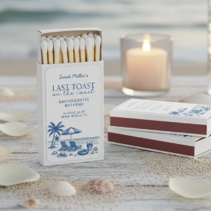Last Toast on the Coast Beach Bachelorette Party  Matchboxes