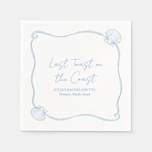 Last Toast on the Coast Beach Bachelorette Party Napkins