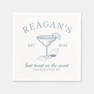 "Last Toast on the Coast" Beach Bachelorette Party Napkins