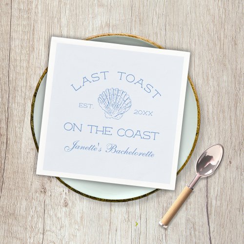 Last Toast On The Coast Beach Bachelorette Party Napkins