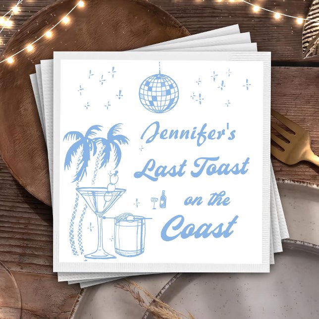 Last Toast on the Coast Beach Bachelorette Party Napkins (Creator Uploaded)