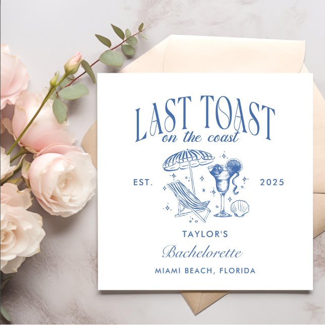 Last Toast On The Coast Beach Bachelorette Party Napkins (Creator Uploaded)