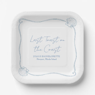 Last Toast on the Coast Beach Bachelorette Party Paper Plates