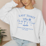 Last Toast on the coast Beach Bachelorette party  Sweatshirt<br><div class="desc">Get ready to make waves with this adorable bachelorette party shirt! Whether you're hitting the beach or painting the town red, this shirt is the perfect accessory for your last celebration on the coast before tying the knot. With its fun and catchy slogan, "Last Toast on the Coast, " you'll...</div>