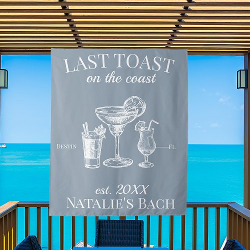 Last Toast On The Coast Beach Bachelorette Party Tapestry