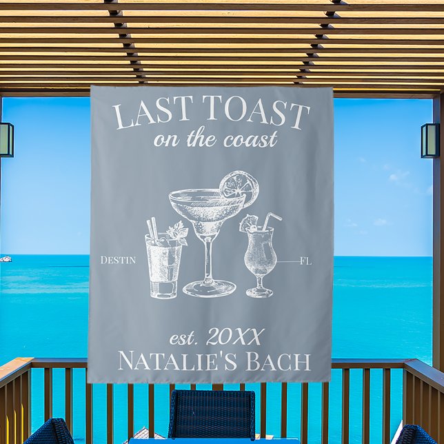 Last Toast On The Coast Beach Bachelorette Party Tapestry (Creator Uploaded)